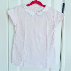 Jacadi girl’s T-shirt with flower petal shape collar, multi colors